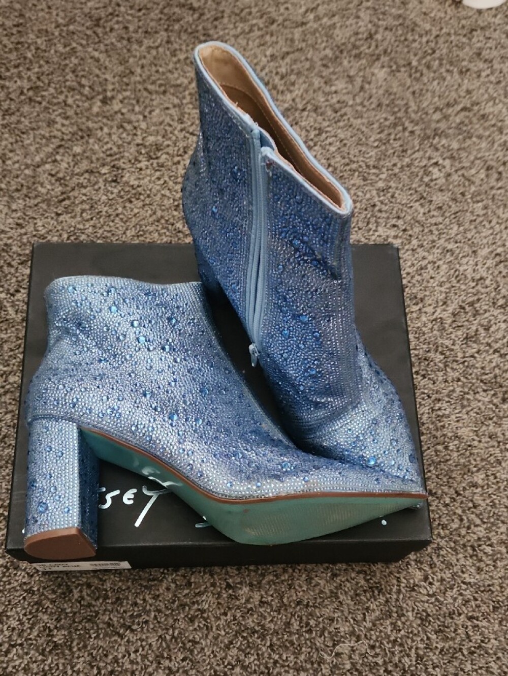 Betsey Johnson Light Blue Ankle Boots